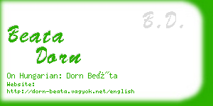 beata dorn business card